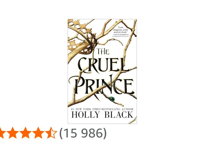 Okładka książki "The Cruel Prince" z koroną i gałęziami.
