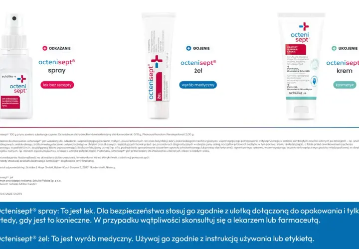Spray, żel i krem z oktenidyną: odkażanie, gojenie i ukojenie. Produkty do ran, błon śluzowych i skóry.