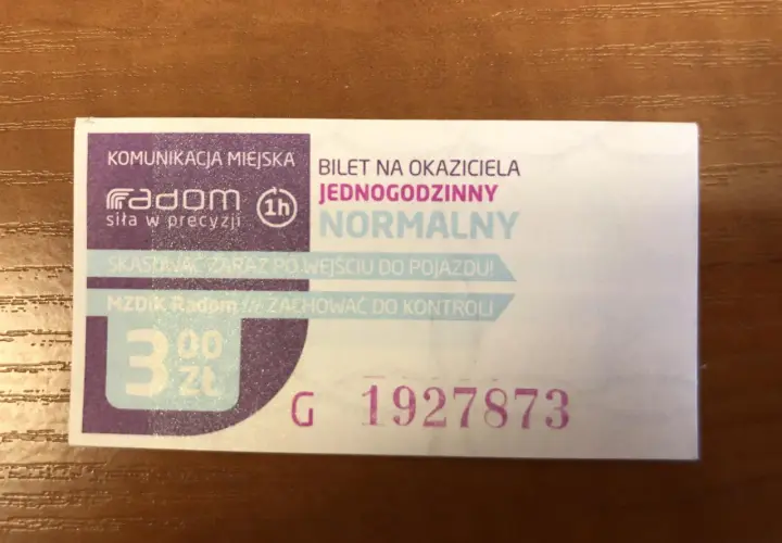Bilet MZDIK Radom na okaziciela, jednodzinny, normalny, kosztuje 3 zł. Sprawdź cennik biletów.