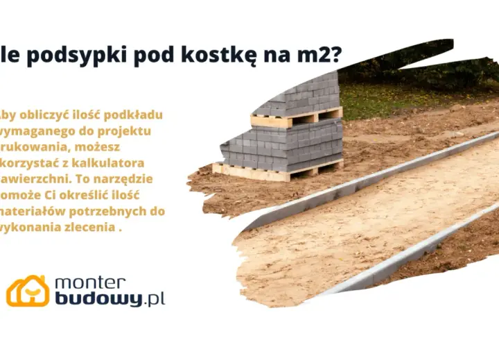 Ile podsypki pod kostkę na m2? Oblicz potrzebną ilość materiału do brukowania. Stos kostki brukowej czeka na ułożenie.
