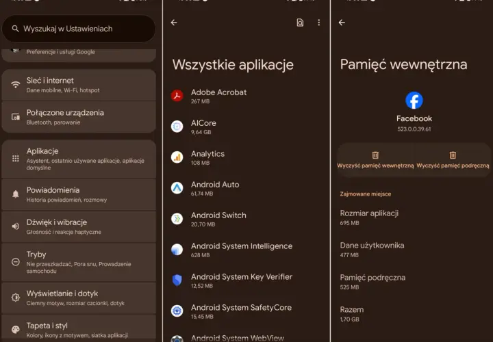 Jak zwolnić pamięć w telefonie? Zobacz listę aplikacji i ich rozmiar, aby zwolnić miejsce.