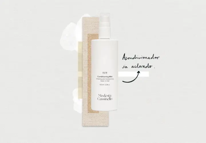 Acondicionador sin aclarado Modesta Cassinello. Es el living para el cabello, vitaliza e hidrata.
