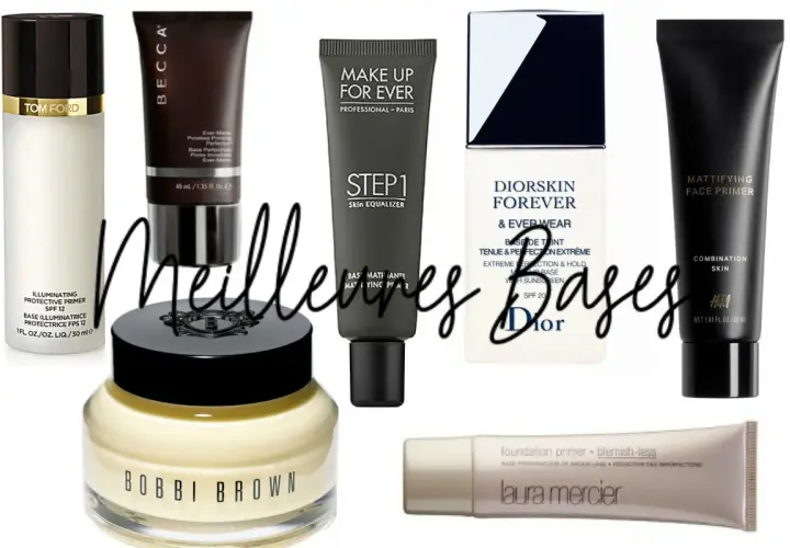 Collection de bases de teint de marques comme Tom Ford, Becca, Dior, H&M, Bobbi Brown, Laura Mercier. Ces produits préparent la peau pour le maquillage.