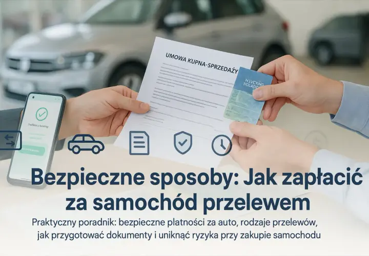 Bezpieczne sposoby: Jak zapłacić za samochód przelewem. Poradnik o płatnościach, dokumentach i unikaniu ryzyka przy zakupie auta.