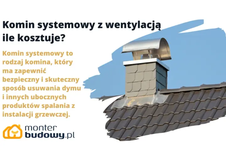 Komin systemowy z wentylacją: ile kosztuje postawienie komina z gotowych elementów? Zdjęcie przedstawia nowoczesny komin na dachu.