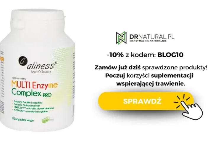 Suplement diety Aliness Multi Enzyme Complex PRO to coś dobrego na trawienie. Zamów i poczuj korzyści!
