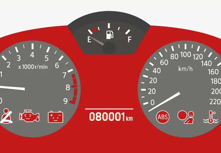 Awaria układu elektroniki: świecące kontrolki silnika, ABS i niskiej temperatury. Przebieg 80001 km.