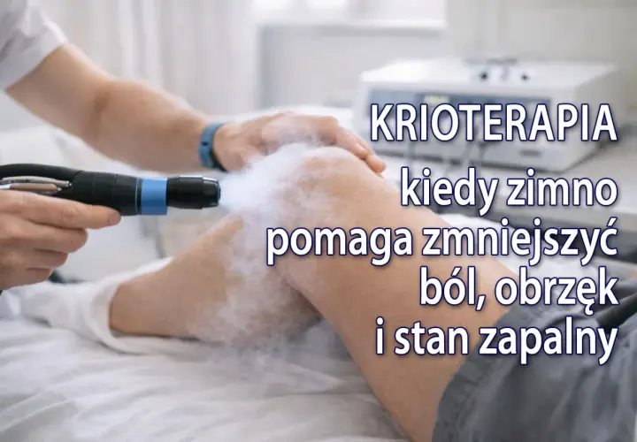 Krioterapia: zimno pomaga zmniejszyć ból, obrzęk i stan zapalny. Zabieg na kolano.