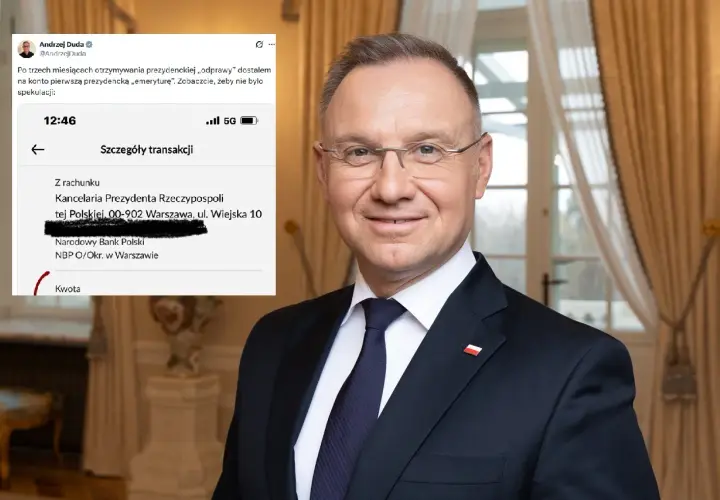 Andrzej Duda publikuje informację o otrzymaniu środków po zakończeniu kadencji, by rozwiać spekulacje, czy otrzyma specjalną odprawę finansową po zakończeniu pełnienia urzędu.