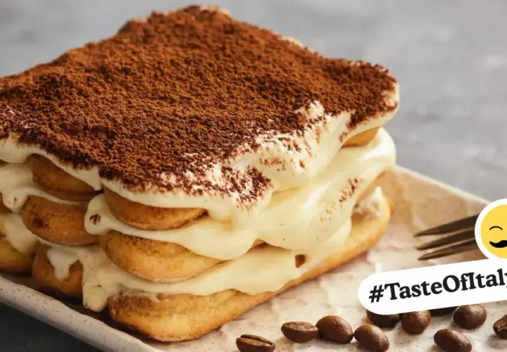 Un délicieux tiramisu, un classique du dessert italien, est présenté avec une généreuse couche de cacao.