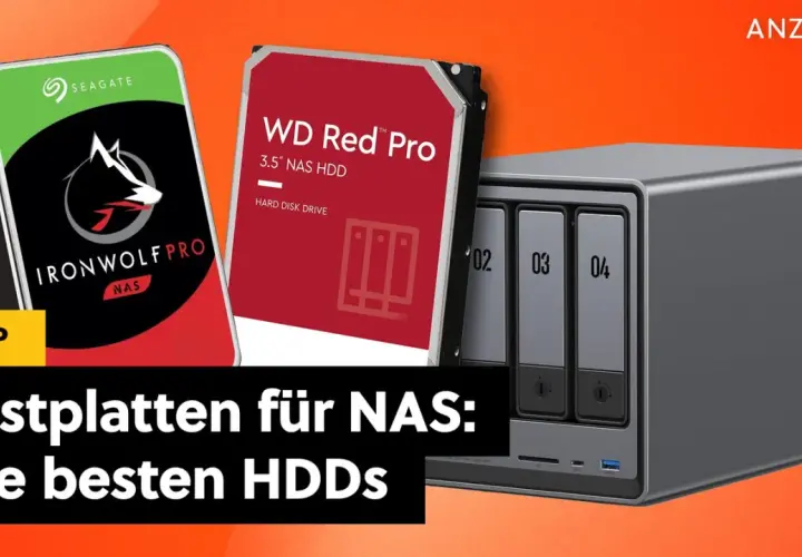 NAS-Festplatten von Seagate und WD Red Pro, bereit für ein RAID-System. Tipps für die besten HDDs.