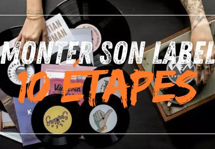 Des vinyles et une platine pour vous aider à créer un label de musique en ligne. 10 étapes pour lancer votre projet musical.