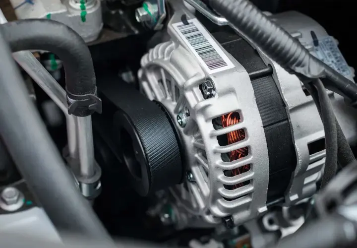 Silnikowy alternator z paskiem. Czy można jeździć z zepsutym alternatorem? Bez niego auto szybko stanie.