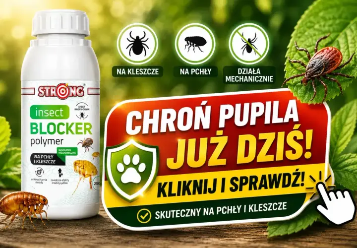 Zastrzyk na kleszcze dla psa cena? Sprawdź skuteczny Insect Blocker na pchły i kleszcze. Chroń pupila już dziś!