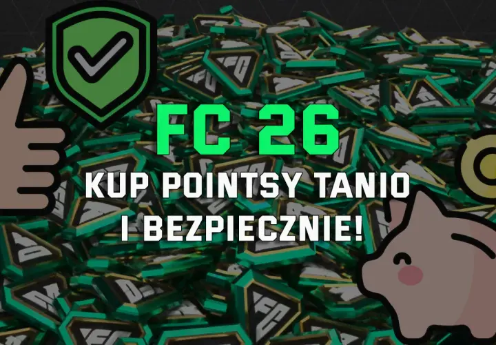 FC 26: jak kupić fifa points tanio i bezpiecznie! Kciuk w górę, skarbonka i tarcza z potwierdzeniem.