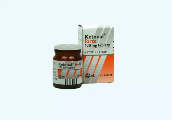 Ketonal forte 100 mg tablety, lek na ból zęba. Opakowanie zawiera 20 tabletek.
