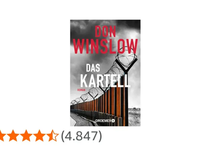 Don Winslows "Das Kartell", ein spannender Teil seiner Trilogie, zeigt einen Grenzzaun mit Stacheldraht.