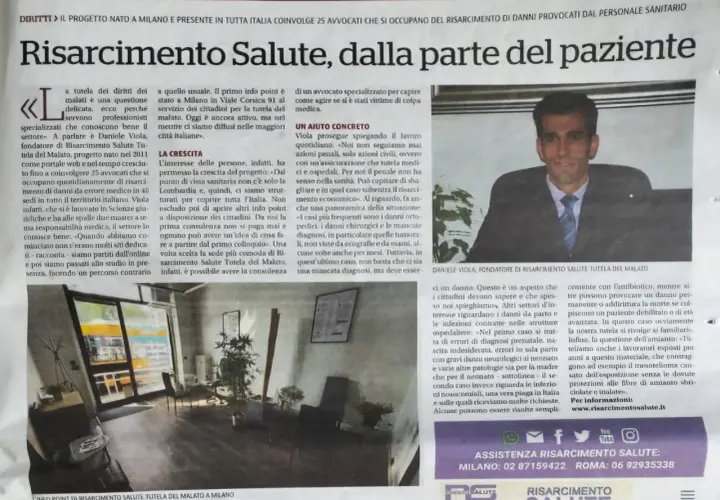 Daniele Viola, fondatore di Risarcimento Salute, parla di come il suo progetto aiuta a ottenere un risarcimento per lesioni da colpa medica.