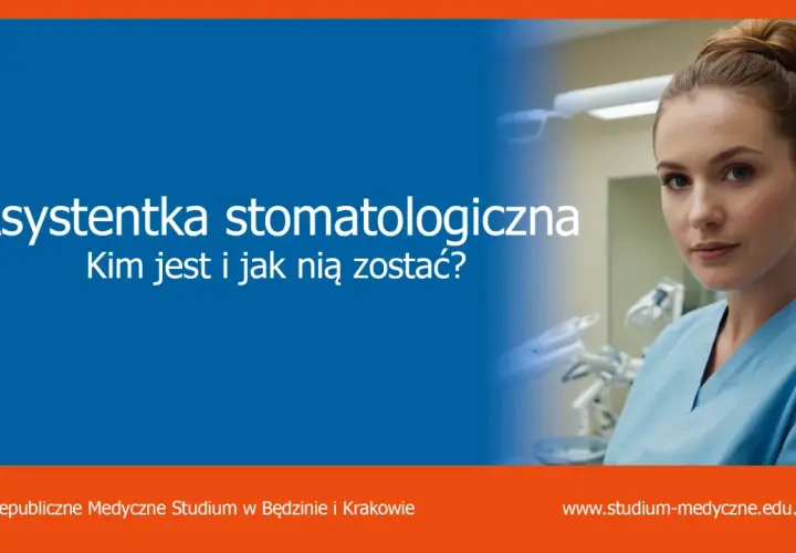 Młoda asystentka stomatologiczna w niebieskim uniformie, gotowa do pracy. Dowiedz się, kim jest i jak zostać asystentką stomatologiczną.