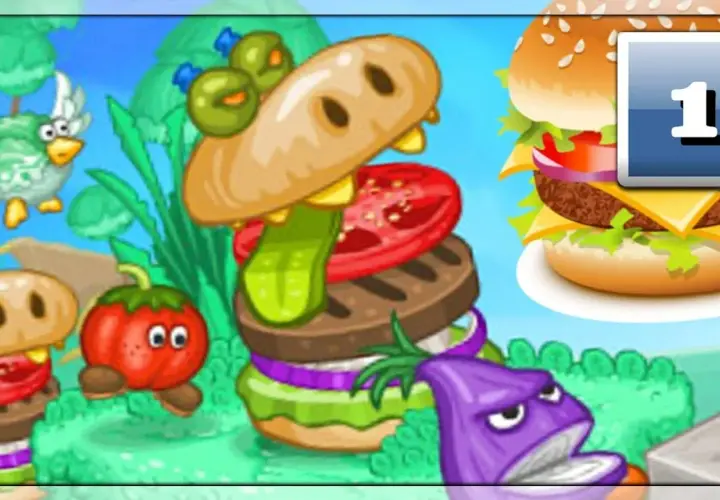 Szalone gry Papa Louie: Inwazja niebezpiecznych hamburgerów w akcji!