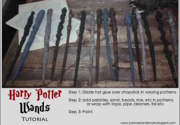 Zauberstäbe im Harry-Potter-Stil, bereit zum Bemalen und zum Wand patinieren. Verschiedene Texturen und Farben.