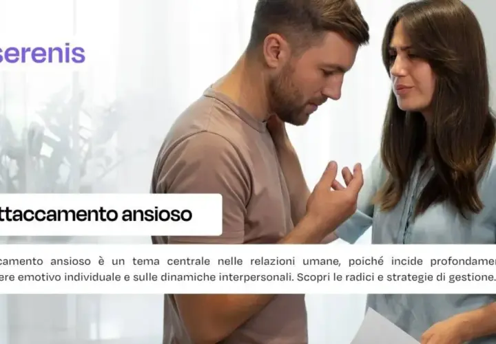 Coppia in difficoltà, lei cerca di confortarlo. Il testo parla di attaccamento ansioso e delle sue implicazioni nelle relazioni.