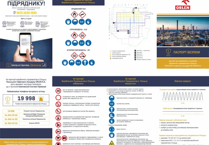 ORLEN: szkolenia dla pracowników. Informacje o bezpieczeństwie, zagrożeniach i procedurach na terenie zakładu w Płocku.