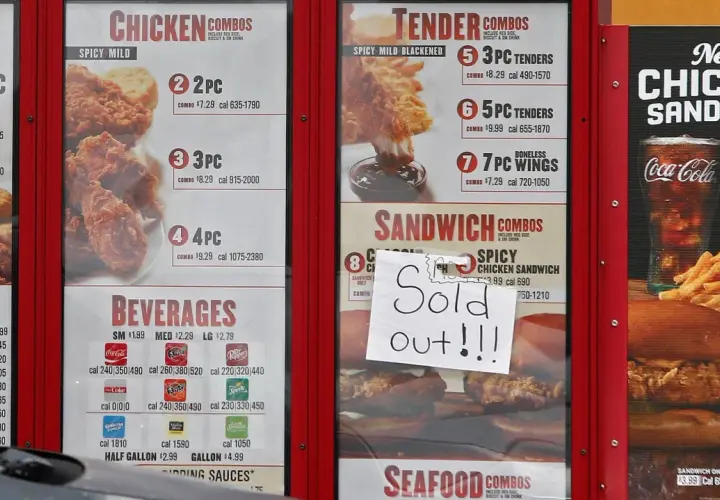 Popeyes ceny: menu z kurczakiem, skrzydełkami i napojami. Niektóre pozycje są wyprzedane.