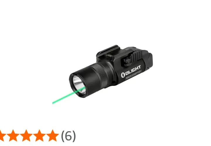 Latarka Olight Baldr Pro z zielonym laserem, idealna do precyzyjnego celowania.
