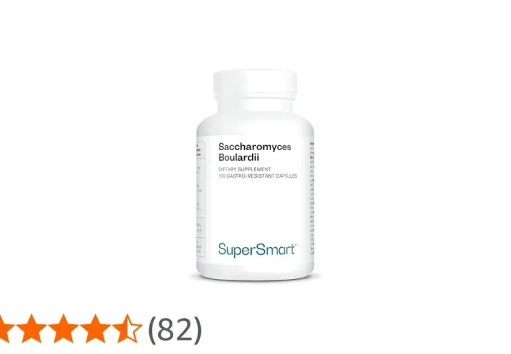 Flaccone di probiotici Saccharomyces Boulardii, integratore alimentare da 100 capsule gastroresistenti.
