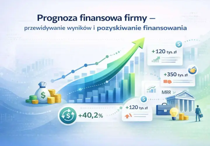Wykresy i ikony symbolizujące wzrost finansowy, torując drogę do udanych prognoz finansowych i pozyskiwania funduszy.