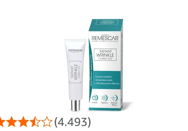 Remescar Instant Wrinkle Corrector: la confezione e il tubetto promettono risultati immediati, ma le opinioni negative suggeriscono cautela.