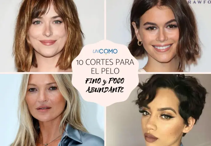 Cuatro mujeres con diferentes peinados para pelo fino y poco abundante. Cortes modernos y favorecedores.