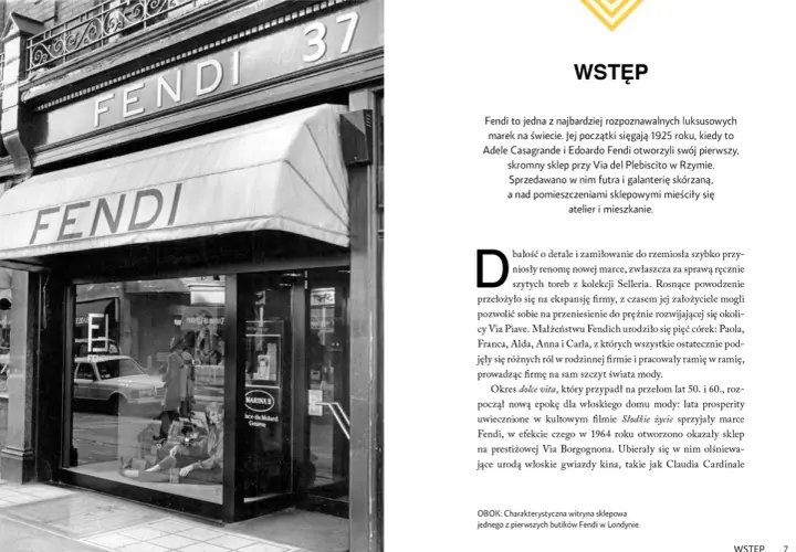 Witryna jednego z pierwszych butików Fendi w Londynie. To właśnie co to Fendi – marka luksusowa z bogatą historią.