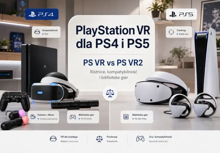 Porównanie PS VR i PS VR2 od Sony Interactive Entertainment. Zestawienie gogli, konsol PS4 i PS5 oraz akcesoriów.