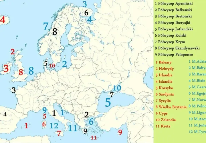 Wszystkie półwyspy świata: kompletna lista z mapą i opisem