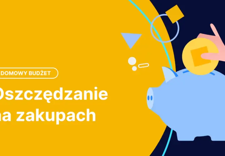 Domowy budżet: Oszczędzanie na zakupach. Ręka wrzuca monetę do skarbonki świnki, symbolizując sposoby na oszczędzanie pieniędzy.