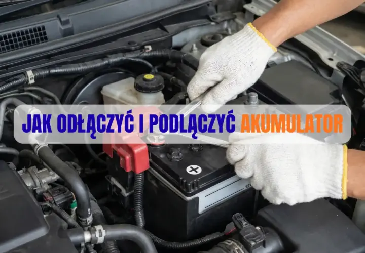Ręce w białych rękawiczkach odkręcają kluczem zacisk akumulatora. Poradnik: jak odłączyć akumulator w samochodzie.