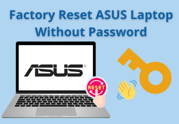Jak zresetować laptopa Asus Windows 10 bez hasła? Ikona resetowania i klucz symbolizują rozwiązanie problemu.