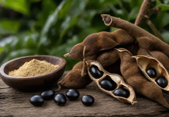 Fagioli di Mucuna pruriens e polvere, noti per il loro potenziale impatto sul testosterone.