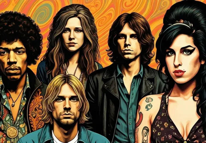 Ikony muzyki: Jimi Hendrix, Janis Joplin, Jim Morrison, Kurt Cobain i Amy Winehouse. Wszyscy zmarli przed 27. urodzinami, tworząc legendarny klub 27.