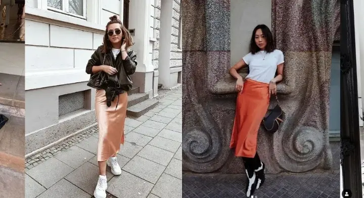 Stylizacje z satynową spódnicą, które zachwycą na każdą okazję