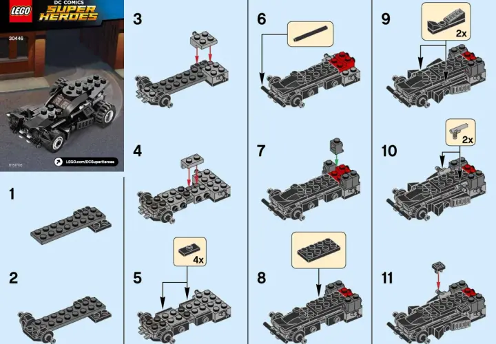 Instrukcja krok po kroku, jak zbudować samochód z Lego. Zobacz, jak powstaje Batmobil z zestawu DC Super Heroes.