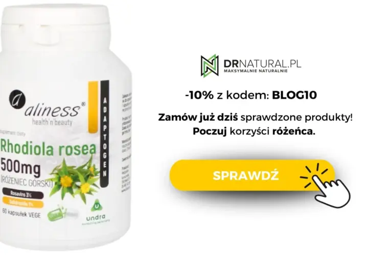 Suplement diety Aliness z różeńcem górskim (Rhodiola rosea) 500mg. Odkryj jego właściwości i poczuj korzyści.