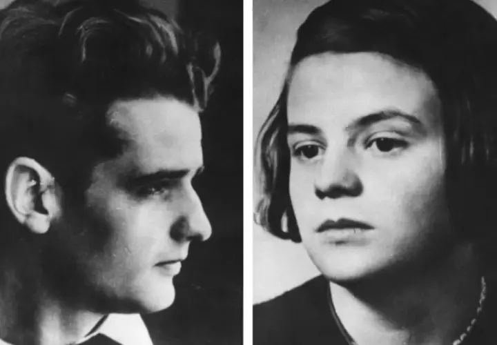 Porträts von Hans und Sophie Scholl. Sie fragten sich: wer war Sophie Scholl? Eine mutige Widerstandskämpferin.