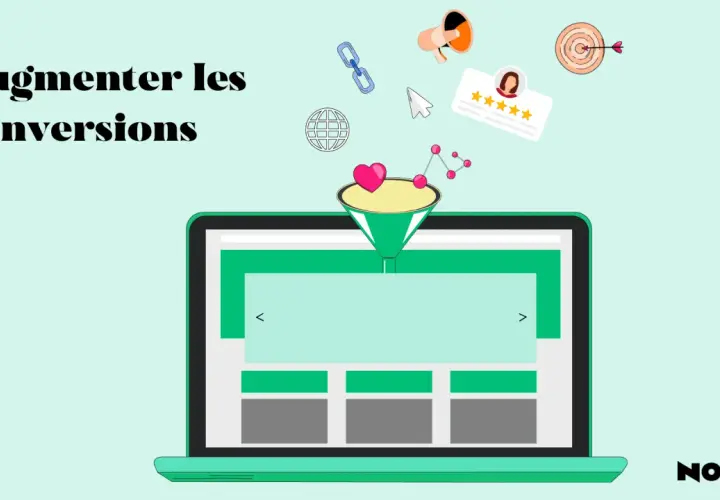 Augmenter les conversions : un entonnoir de marketing sur un ordinateur portable, symbolisant l'optimisation du taux de conversion.