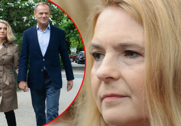 Małgorzata Tusk i Donald Tusk idący obok siebie.