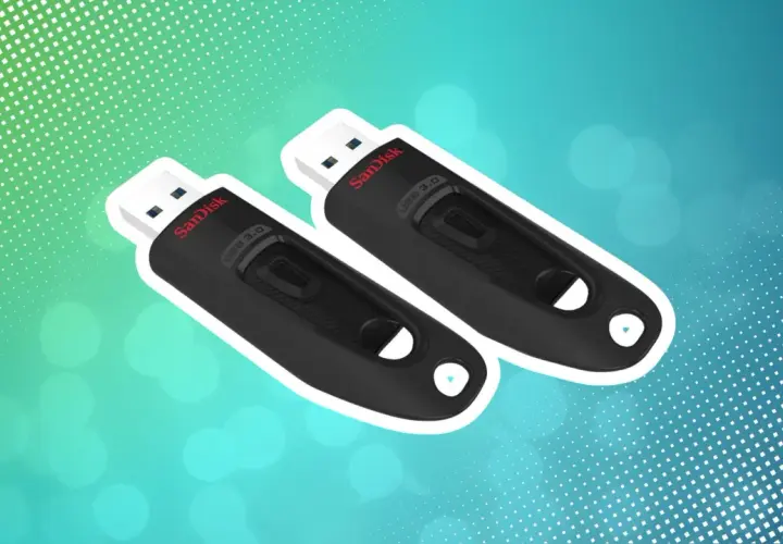 Zwei schwarze SanDisk USB 3.0 Sticks, bereit für Datenübertragung. Der USB Stick Treiber ist hier einfach zu finden.