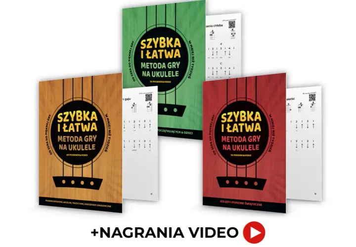 Szybka i łatwa metoda gry na ukulele. Zestaw materiałów do nauki, w tym poradniki i nuty. Naucz się grać na ukulele w mgnieniu oka!