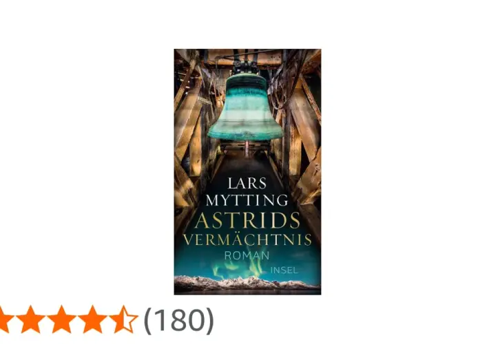 Lars Mytting Trilogie Teil 3: Astrids Vermächtnis. Das Buchcover zeigt eine Glocke unter dem Nordlicht.